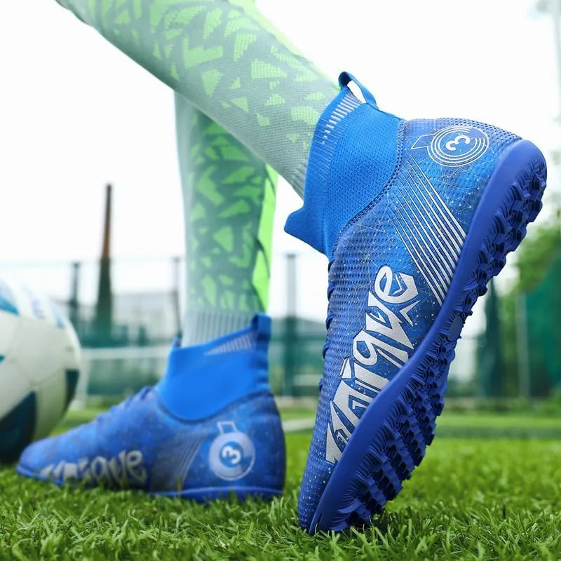 Boys Girls Soccer Cleats FG/AG Soccer Shoes Turf Indoor Outdoor Firm Ground High-top Spikes Younth Professional Training Football Boots