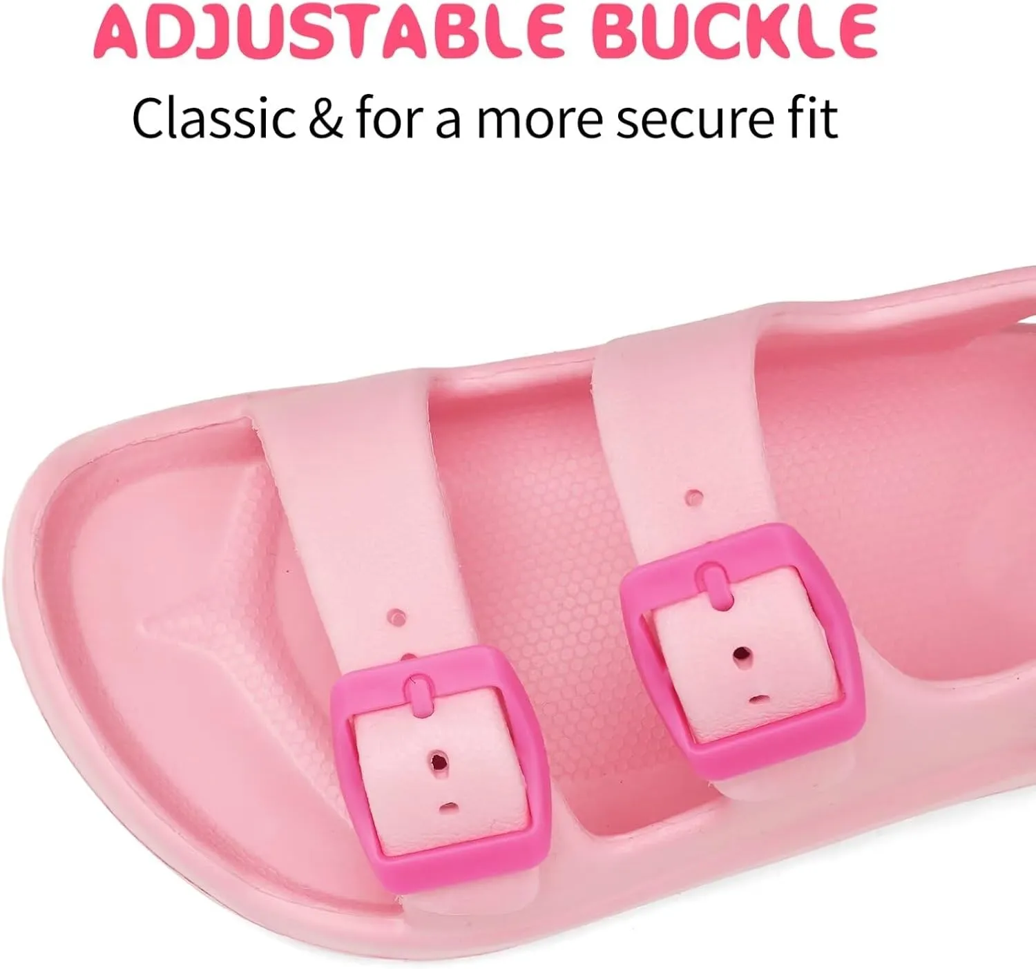 Boys Girls Toddler Little Kid Sandals Buckle Adjustable Water Sandal With Hook Loop Back Strap(Toddler 5-Little Kid 12)