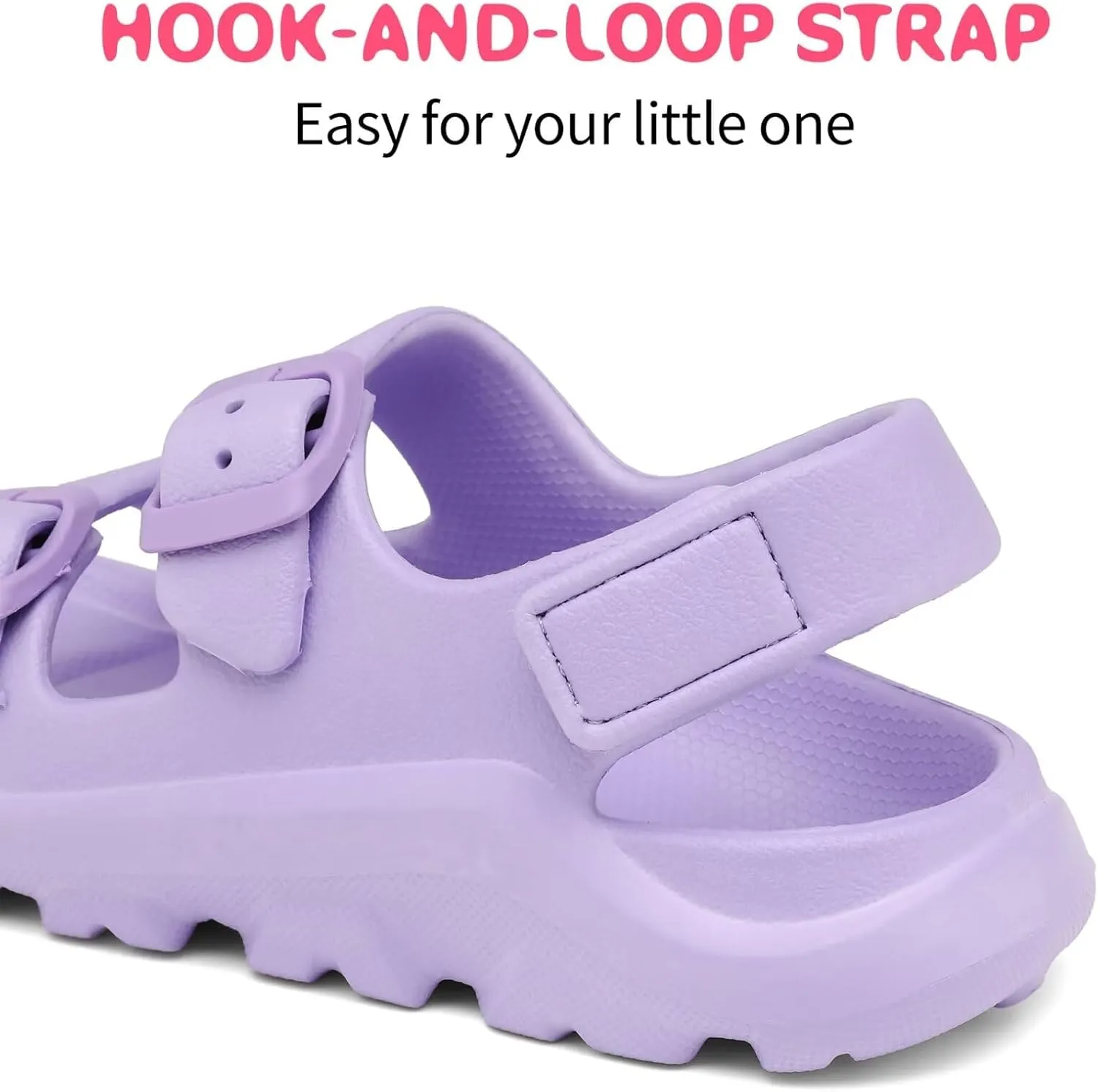 Boys Girls Toddler Little Kid Sandals Buckle Adjustable Water Sandal With Hook Loop Back Strap(Toddler 5-Little Kid 12)