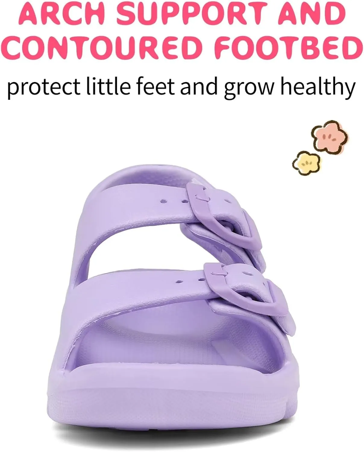 Boys Girls Toddler Little Kid Sandals Buckle Adjustable Water Sandal With Hook Loop Back Strap(Toddler 5-Little Kid 12)