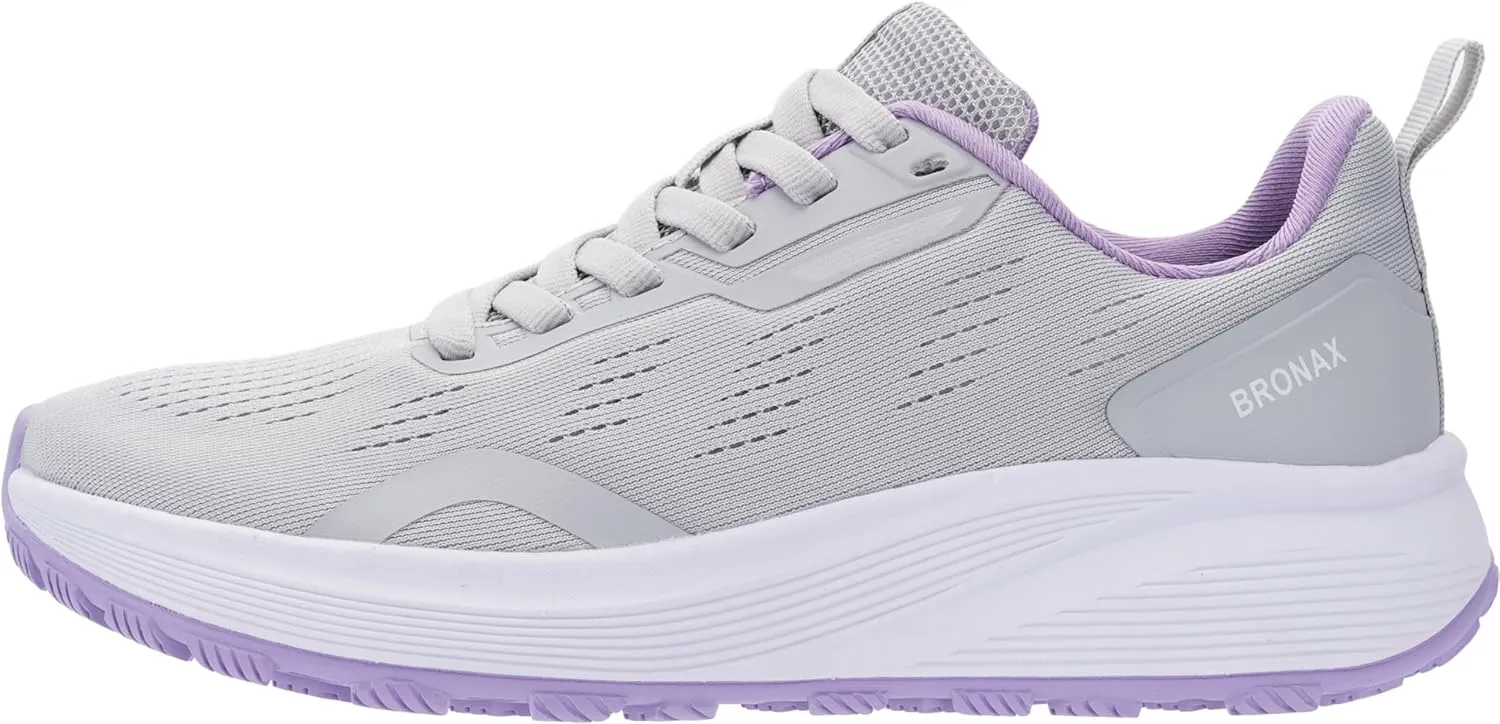 BRONAX Women's Wide Toe Box Road Running Shoes | Wide Athletic Tennis Sneakers with Rubber Outsole