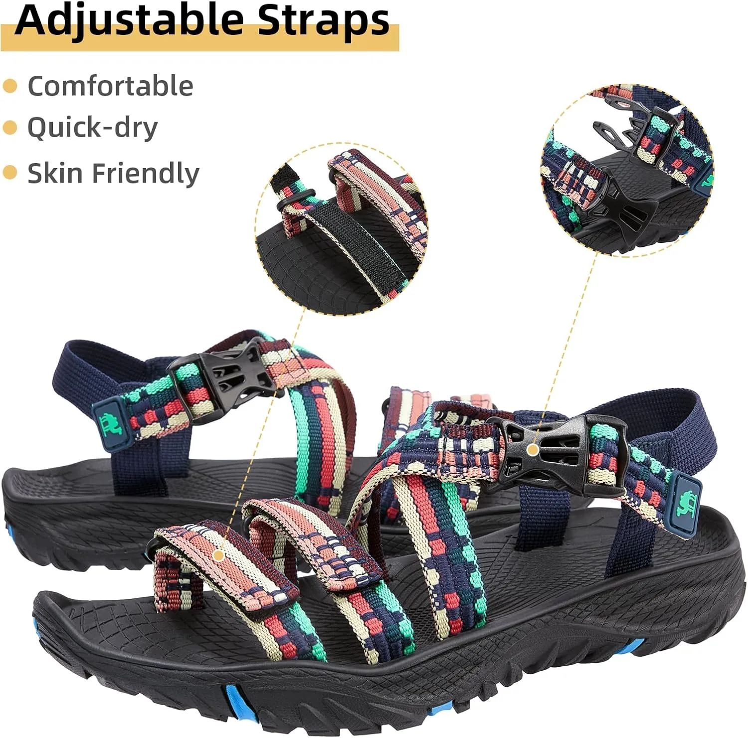 CAMEL CROWN Hiking Sandals for Women Outdoor Sports Sandals Open Toe Athletics Sandals Braided Tape Walking Sandal