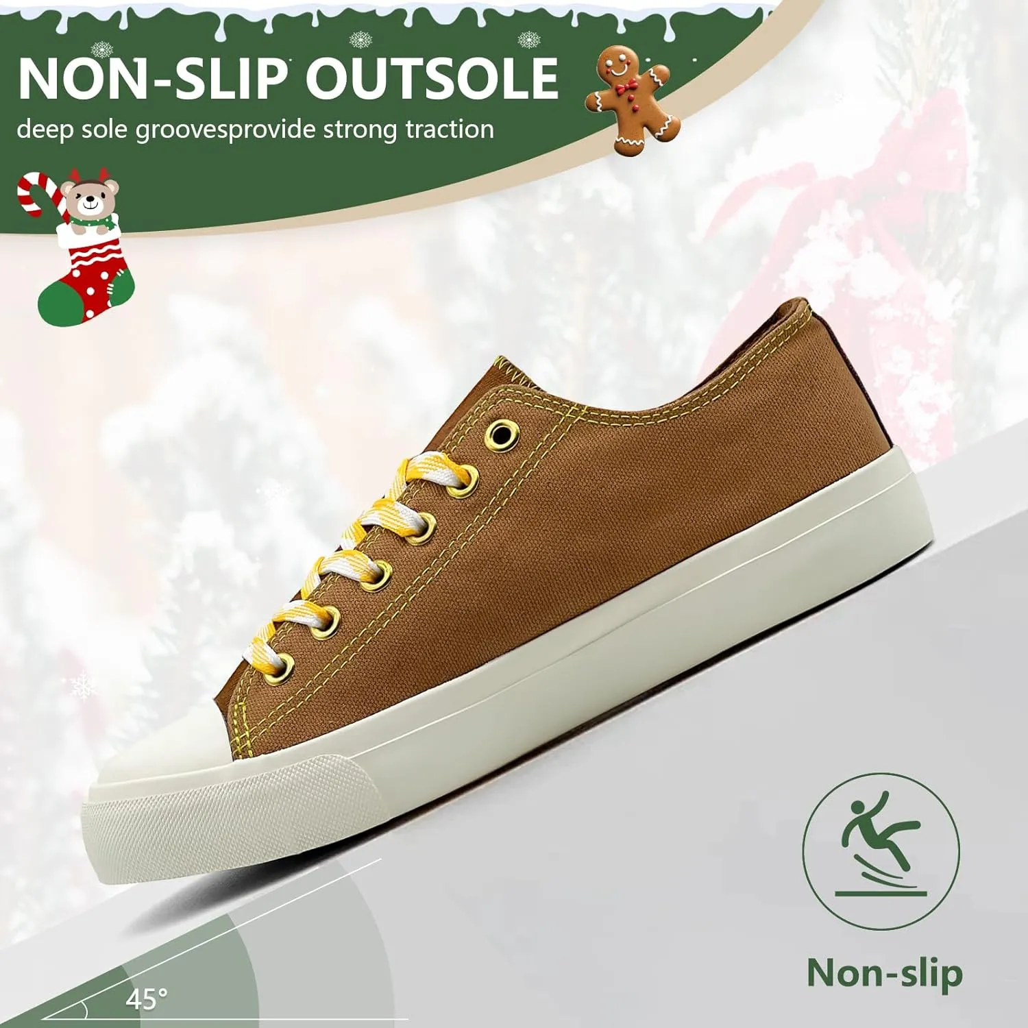 Canvas Shoes for Women Men Sneakers Fashion High Low Tops Christmas Shoes Classic Casual Tennis Running Walking Santa Shoes Unisex