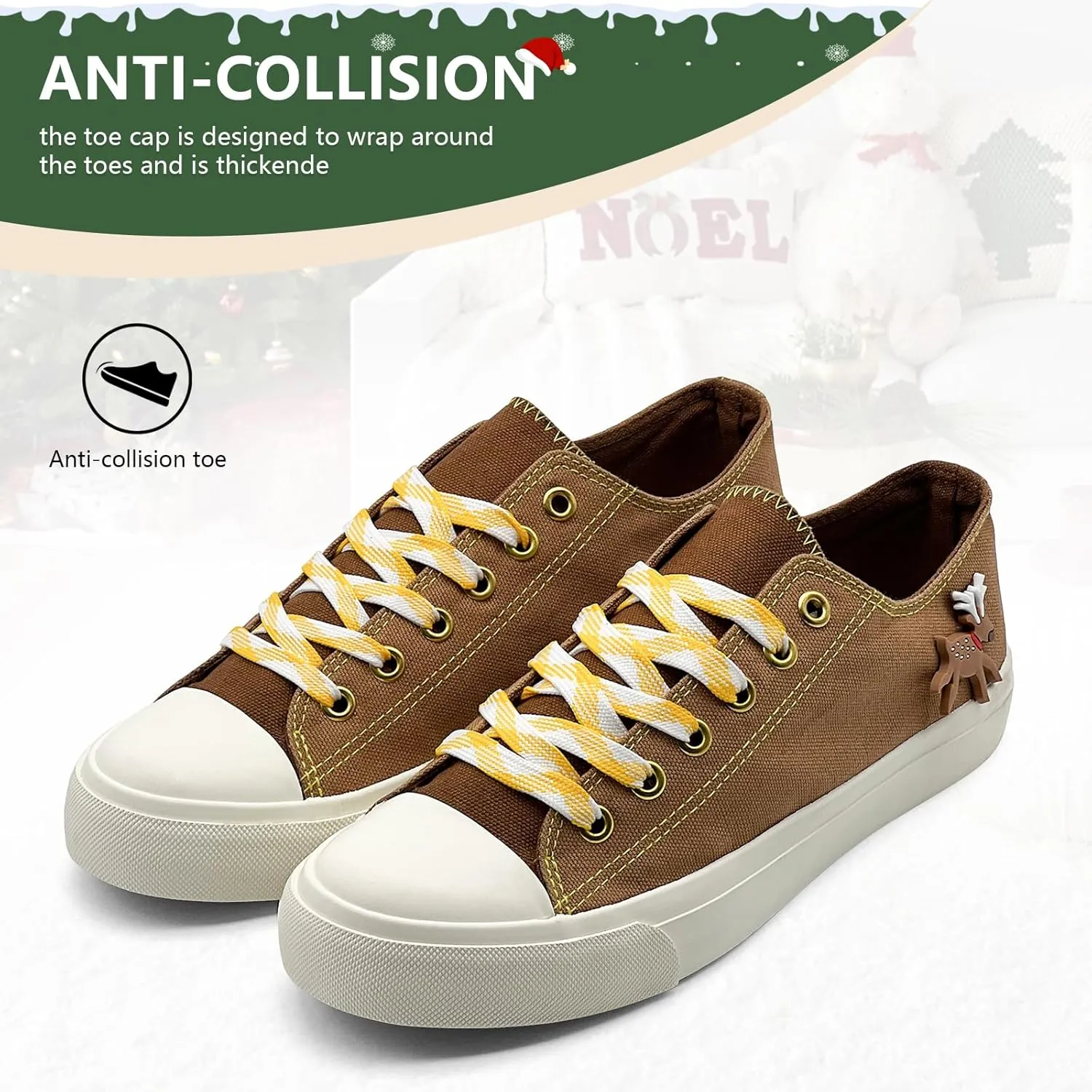 Canvas Shoes for Women Men Sneakers Fashion High Low Tops Christmas Shoes Classic Casual Tennis Running Walking Santa Shoes Unisex