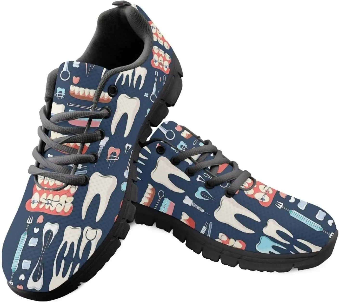 Casual Training Sneaker for Womens Mesh Running Shoes Lace-up Flats Footwear
