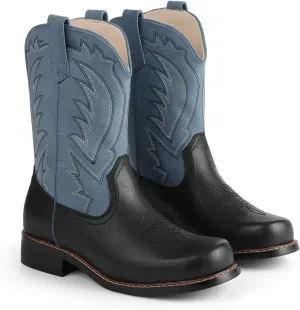 Celbreez Kids Cowboy Boots for Boys Girls Toddler Cwoboy Cowgril Western Boots Square Toe Mid Calf Riding Shoes Little Kid/Big Kid/Toddler