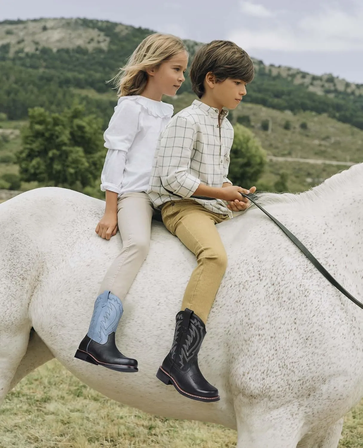 Celbreez Kids Cowboy Boots for Boys Girls Toddler Cwoboy Cowgril Western Boots Square Toe Mid Calf Riding Shoes Little Kid/Big Kid/Toddler