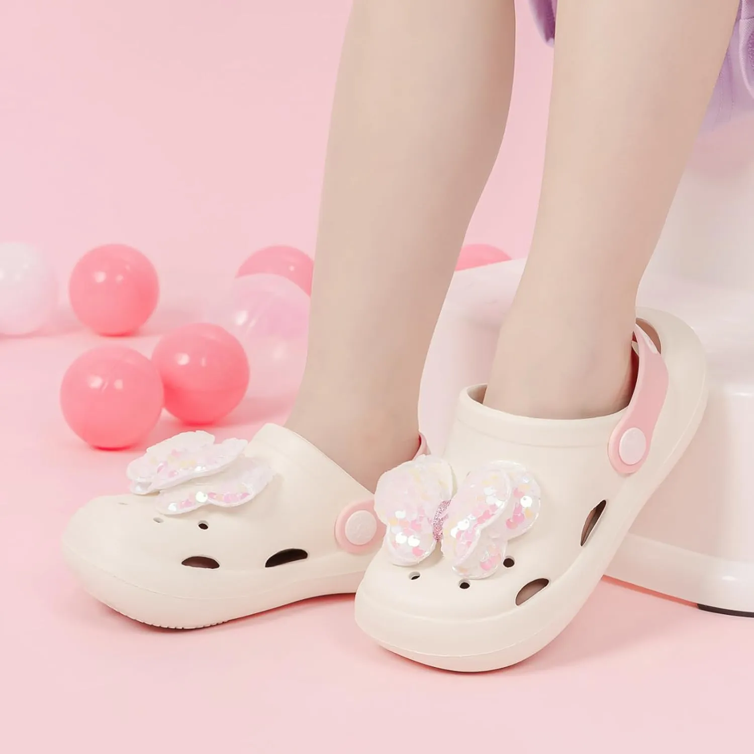 CENCIRILY Kids Girls Clogs Garden Shoes Baby Toddler Slides Cartoon Sandals Beach Pool Slipper
