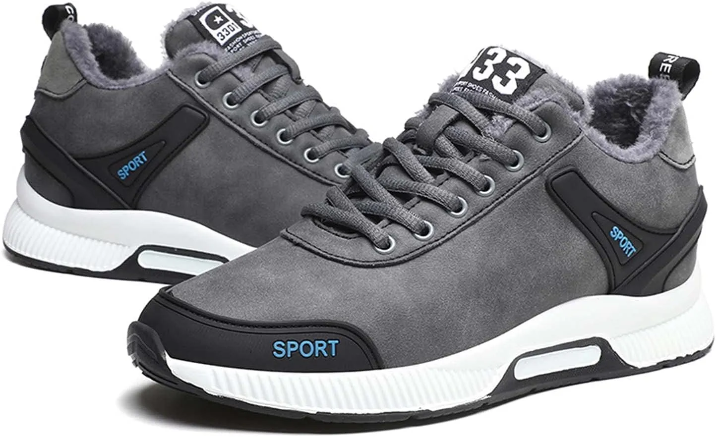CERYTHRINA Men's Invisible Height Increasing Elevator Shoes 2.36 Inches Taller Lace-up Leather Lightweight Hip Hop Fashion Sneakers