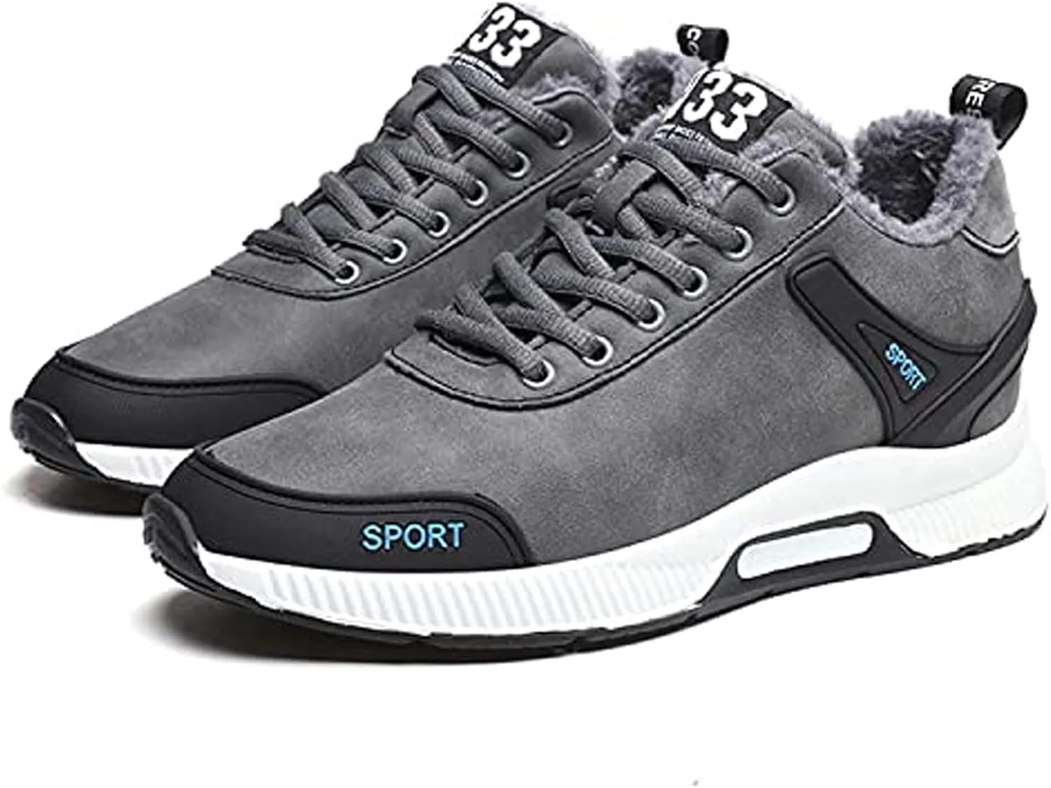 CERYTHRINA Men's Invisible Height Increasing Elevator Shoes 2.36 Inches Taller Lace-up Leather Lightweight Hip Hop Fashion Sneakers