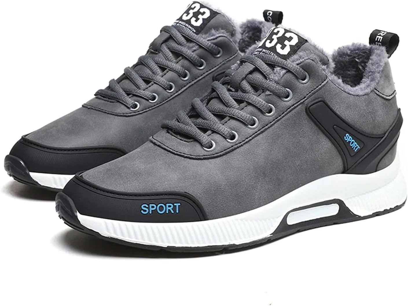 CERYTHRINA Men's Invisible Height Increasing Elevator Shoes 2.36 Inches Taller Lace-up Leather Lightweight Hip Hop Fashion Sneakers