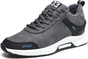 CERYTHRINA Men's Invisible Height Increasing Elevator Shoes 2.36 Inches Taller Lace-up Leather Lightweight Hip Hop Fashion Sneakers