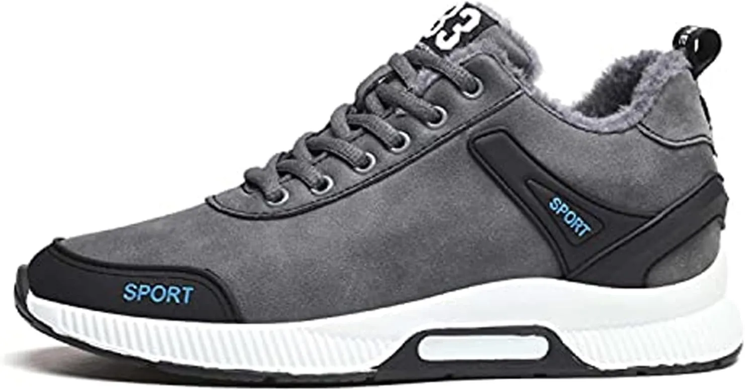 CERYTHRINA Men's Invisible Height Increasing Elevator Shoes 2.36 Inches Taller Lace-up Leather Lightweight Hip Hop Fashion Sneakers