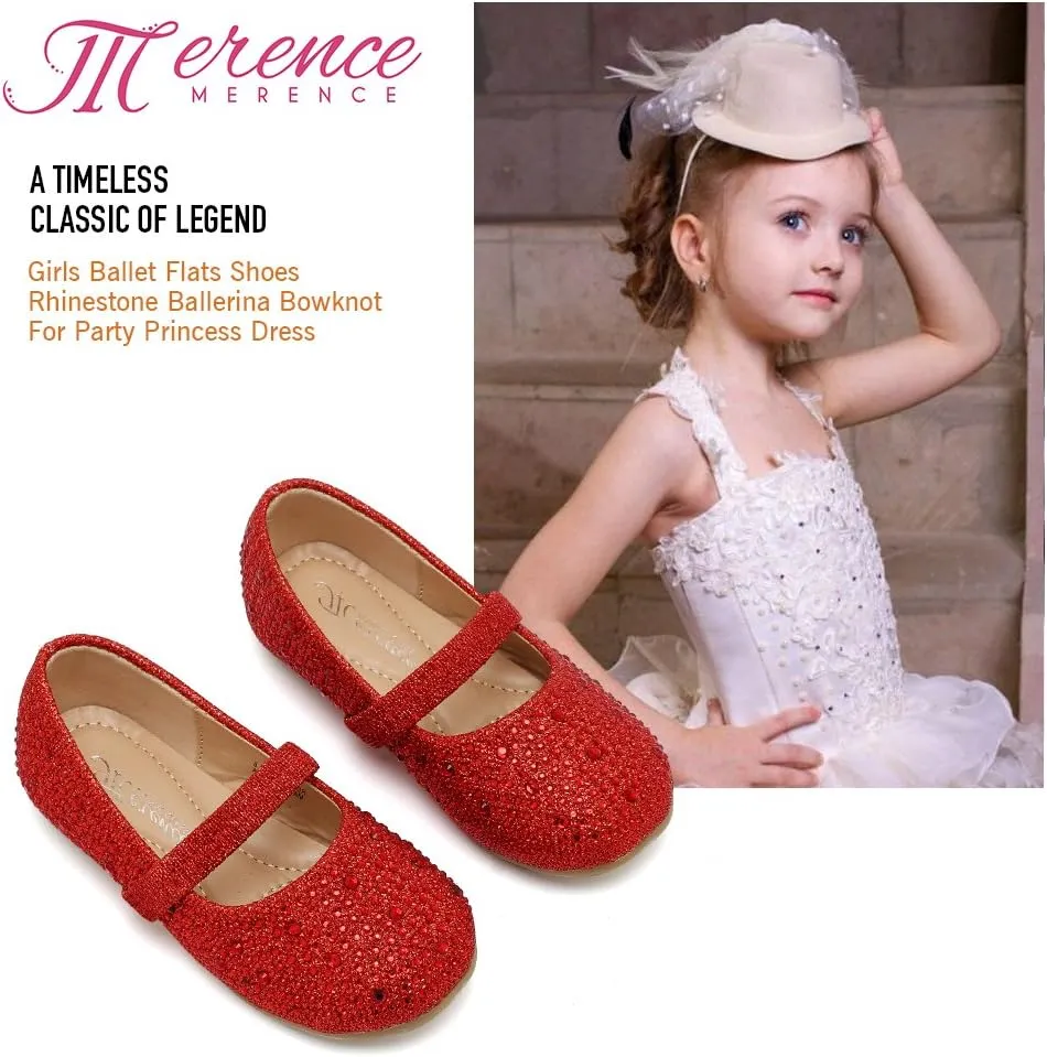 CIOR Toddler Girls Ballet Flats Shoes Ballerina Bowknot Jane Mary Princess Dress Shoes for Wedding Party School