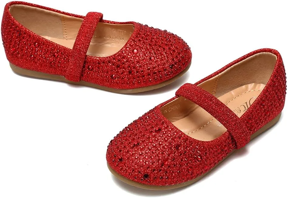 CIOR Toddler Girls Ballet Flats Shoes Ballerina Bowknot Jane Mary Princess Dress Shoes for Wedding Party School