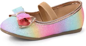 CIOR Toddler Girls Ballet Flats Shoes Ballerina Bowknot Jane Mary Princess Dress Shoes for Wedding Party School