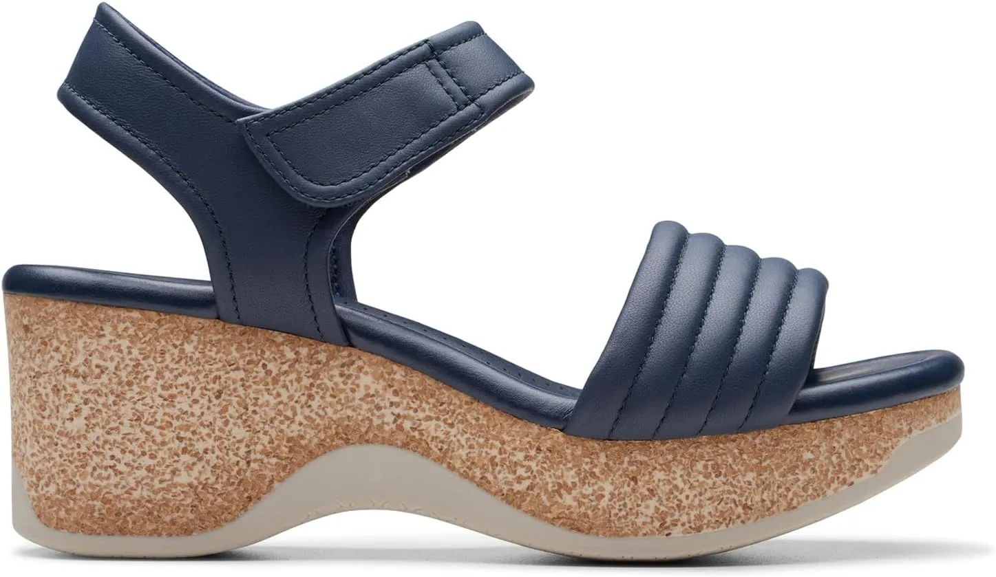 Clarks Womens Chelseah Gem Cork Leather Ankle Strap