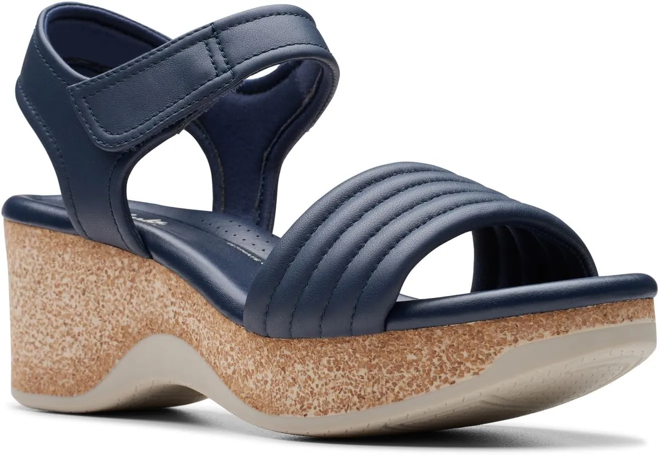 Clarks Womens Chelseah Gem Cork Leather Ankle Strap