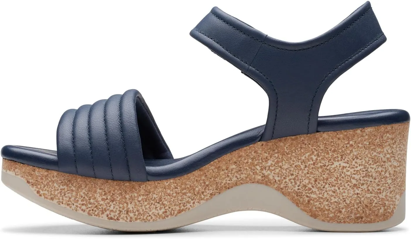 Clarks Womens Chelseah Gem Cork Leather Ankle Strap