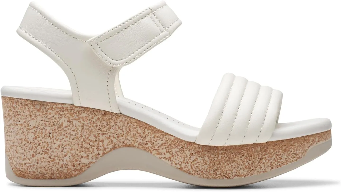 Clarks Womens Chelseah Gem Cork Leather Ankle Strap