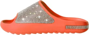 Cloud Slides for Women Thick Sole Sandals Quick Drying Shower Shoes EVA Non-Slip Rhinestone Slippers Glitter Crystal