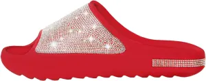 Cloud Slides for Women Thick Sole Sandals Quick Drying Shower Shoes EVA Non-Slip Rhinestone Slippers Glitter Crystal