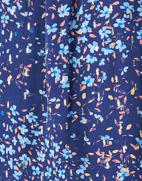 Clover Navy Print Top