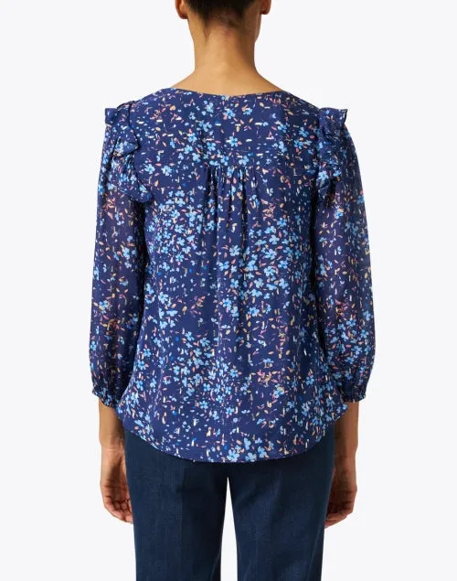 Clover Navy Print Top