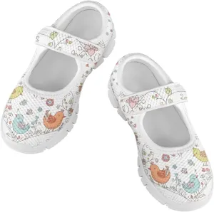 Coloranimal Girls Mary Jane Shoes Dance Shoes for Kids Casual Unifoem Shoes Magic Sticker Mary Jane Flats Girls' Flats Kids Footwear