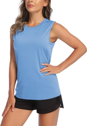 COOrun Women's Sleeveless Athletic Shirts Lightweight Sports Shirt Quick Dry Yoga Tank Tops Muscle Tank
