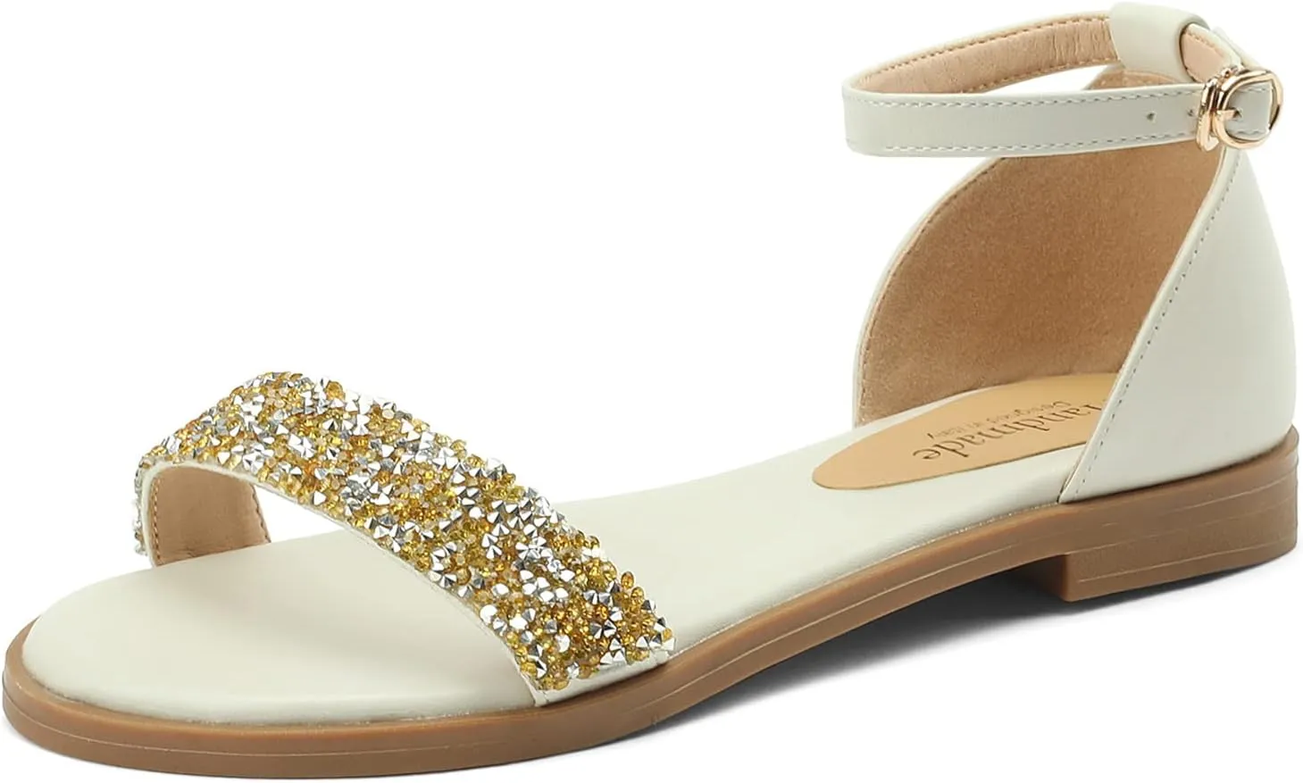 CosyFever Womens LC520 Glitter Novelty Fashion Casual Cow Leather Flats Sandals
