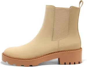 Coutgo Womens Platform Chunky Low Heel Slip on Chelsea Boots Suede Elastic Ankle Boots