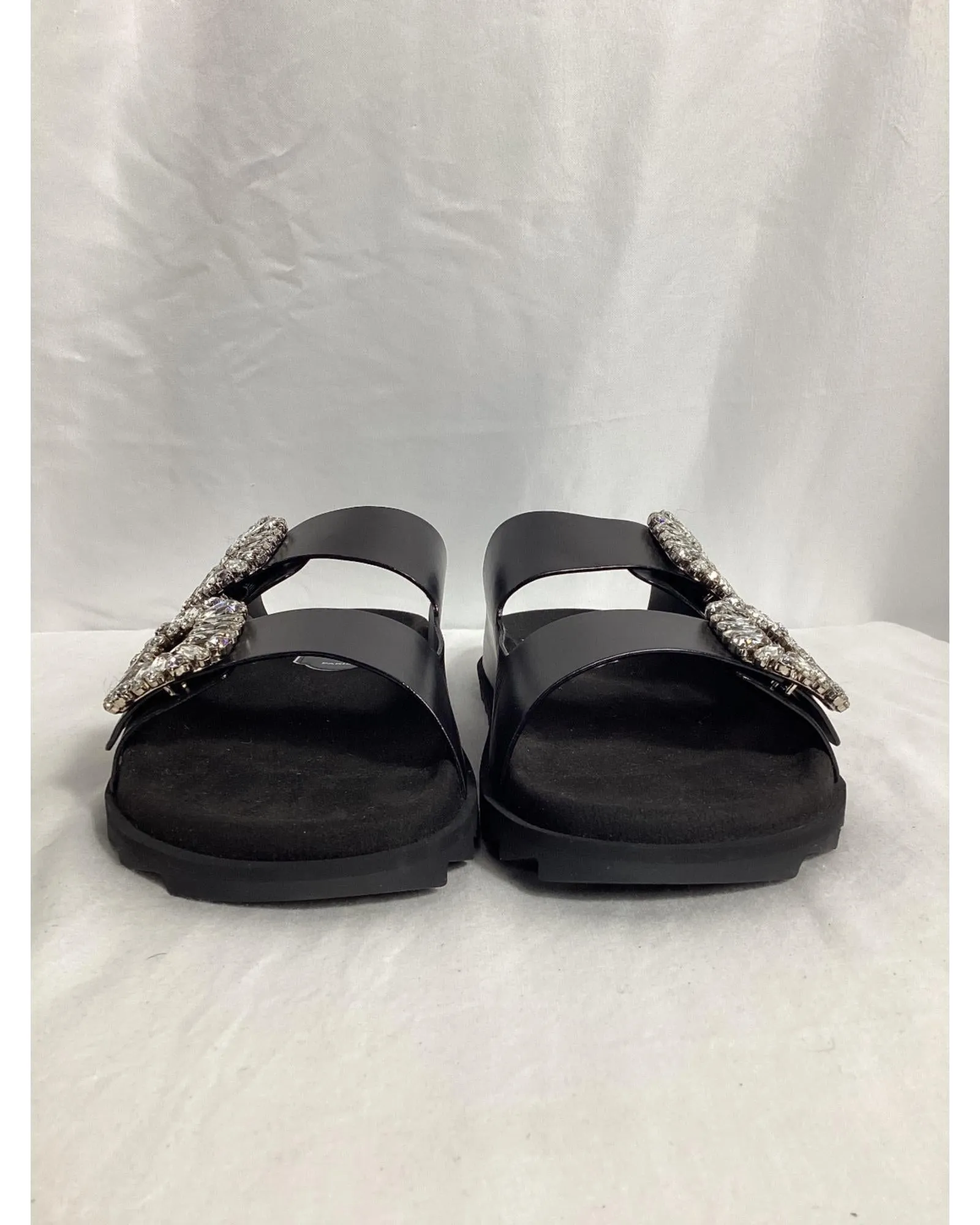 Crystal Buckle Slide Sandals