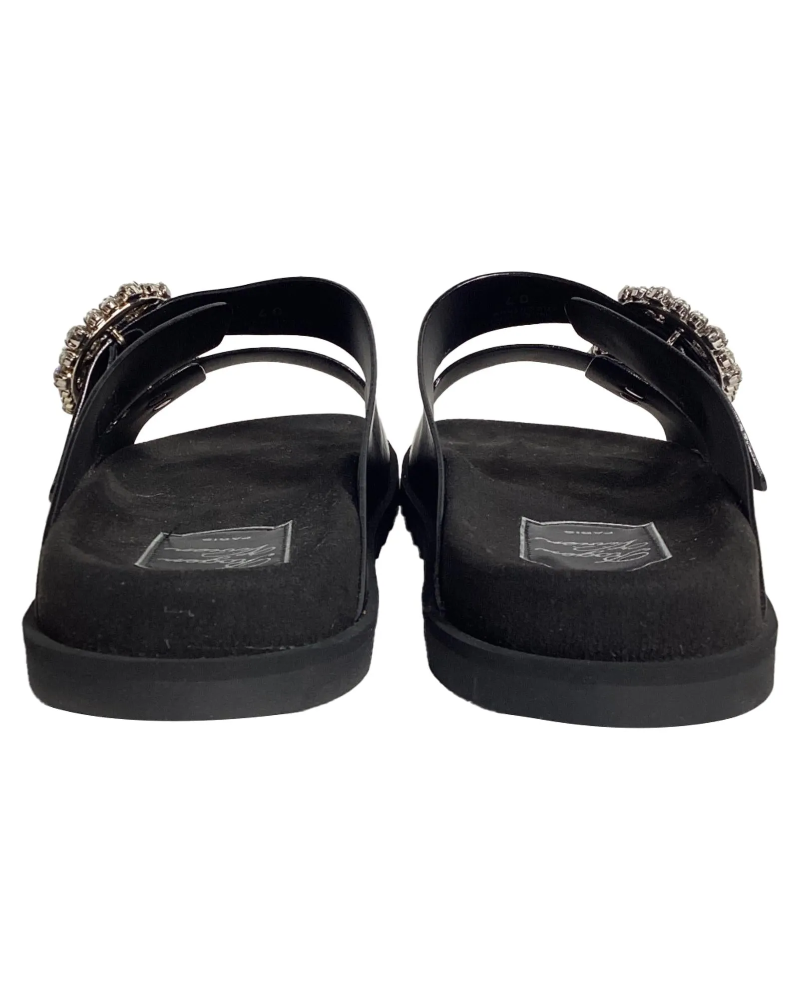 Crystal Buckle Slide Sandals