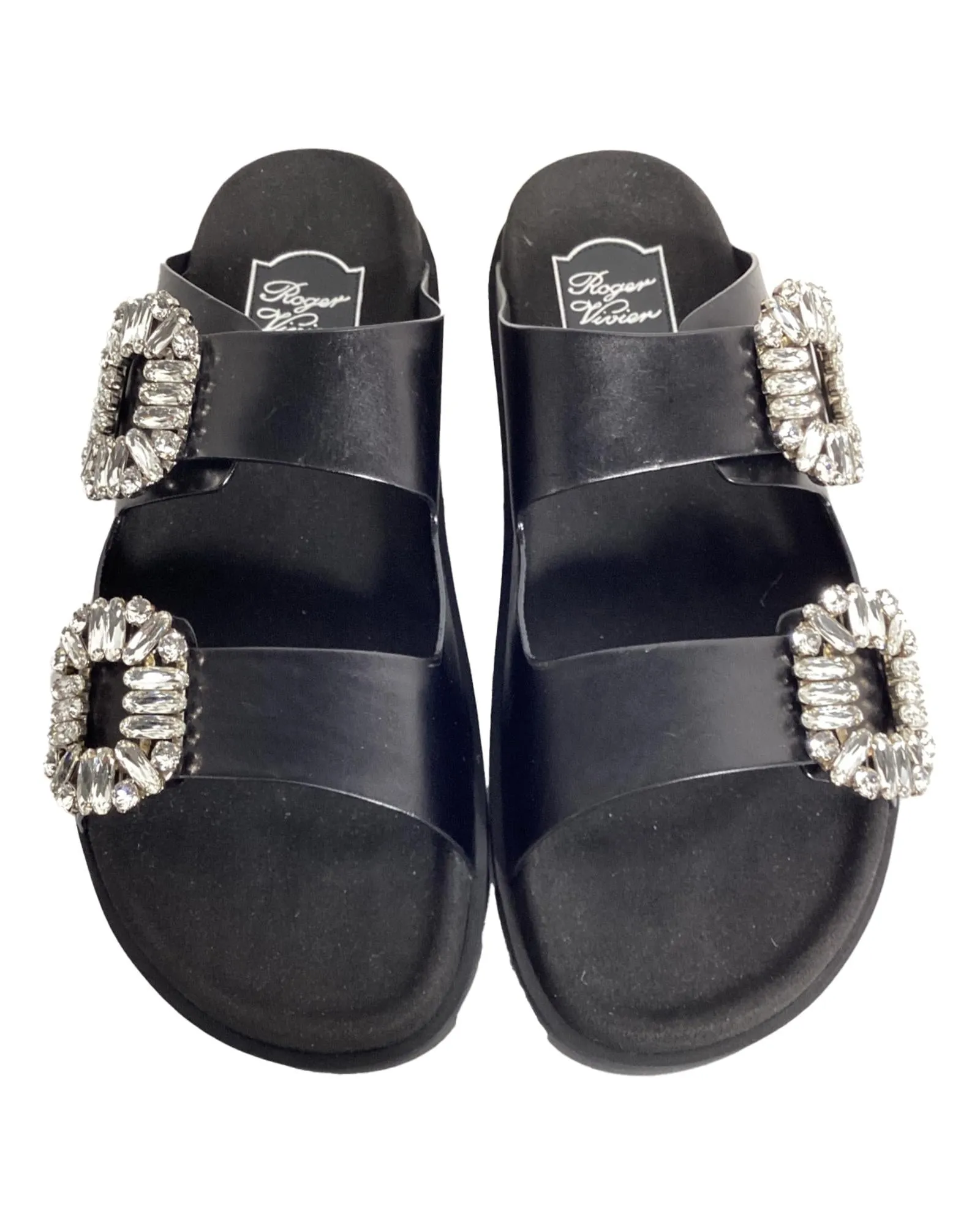 Crystal Buckle Slide Sandals