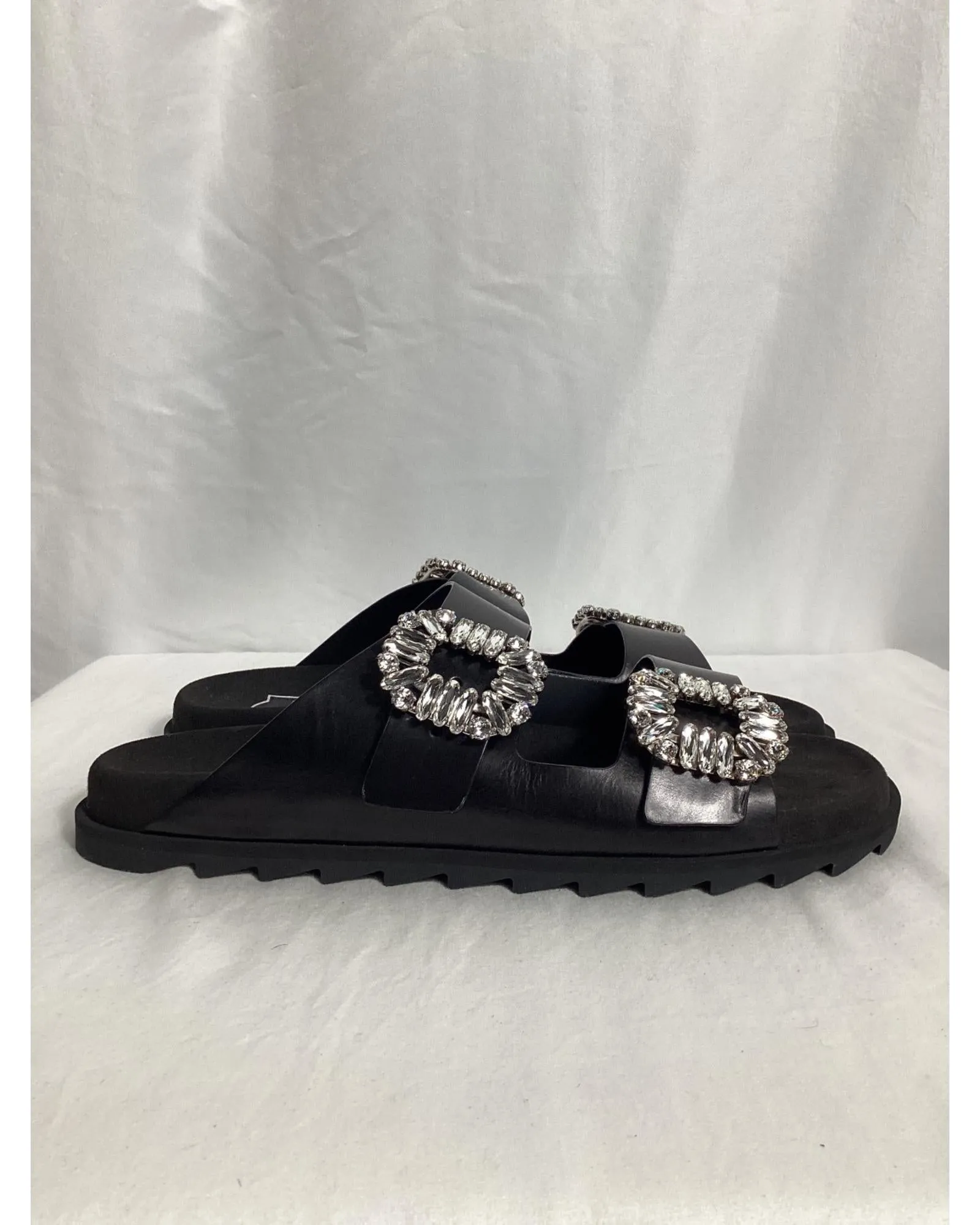Crystal Buckle Slide Sandals