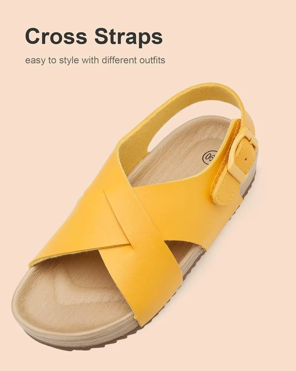 Cubufly Kids Sandals Cross Strappy Open Toe Plat Girl Boy Summer Shoes for Indoor and Outdoor Use Toddler/Little Kid/Big Kid