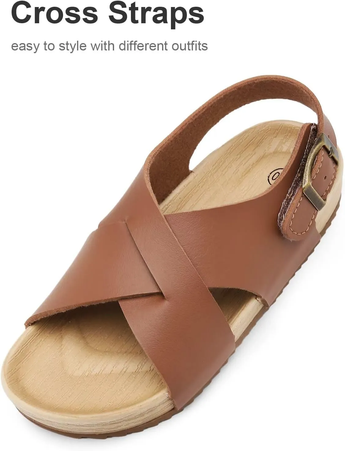 Cubufly Kids Sandals Cross Strappy Open Toe Plat Girl Boy Summer Shoes for Indoor and Outdoor Use Toddler/Little Kid/Big Kid