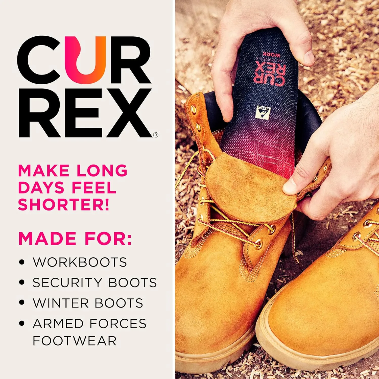 CURREX Work Safety Insoles for Boots & Shoes – Men & Women, Medium Arch, XL