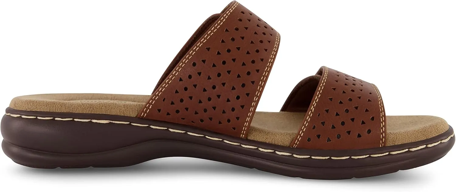CUSHIONAIRE Women's Betsy comfort footbed slide Sandal with adjustable straps and  Comfort