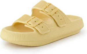 CUSHIONAIRE Women's Fame recovery cloud slide with  Comfort