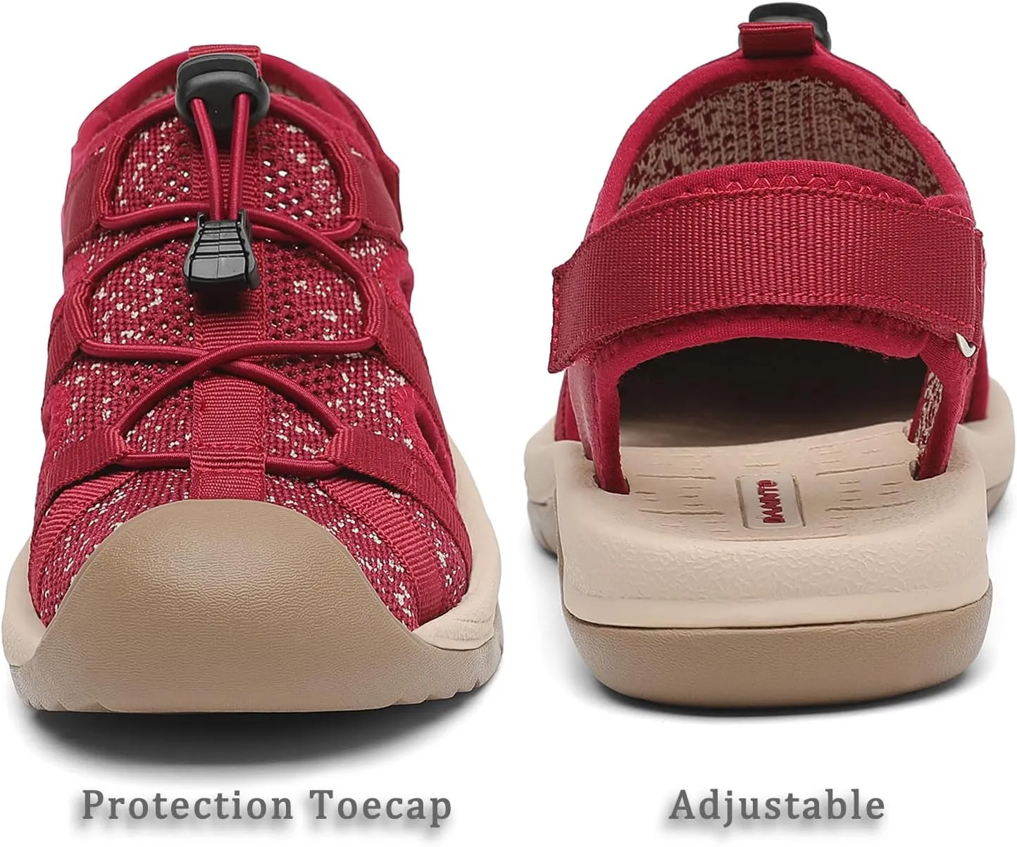 Dannto Women's Sport Sandals Close Toe Mesh Hiking Outdoor Athletic Casual Walking Sandals Water Shoes