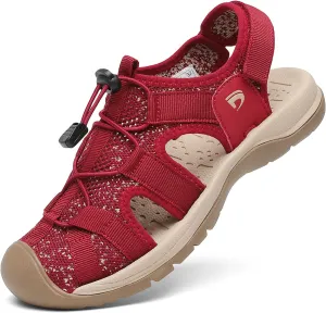 Dannto Women's Sport Sandals Close Toe Mesh Hiking Outdoor Athletic Casual Walking Sandals Water Shoes