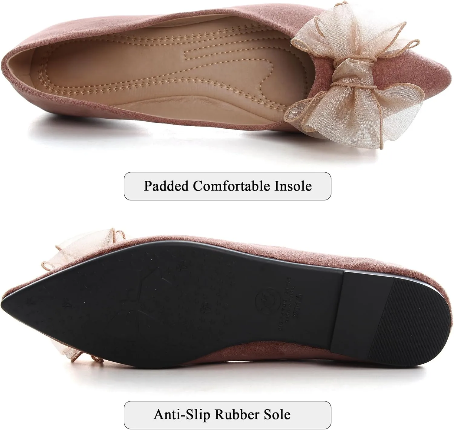 Dear Time Women's Ballet Flats Dress Ballet Shoes Slip on for Office Work Comfortable Shoes