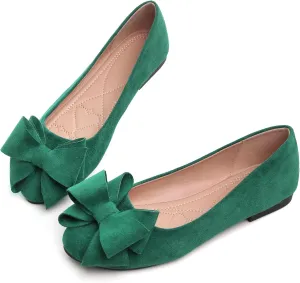 Dear Time Women's Bowknot Flats Cute Ballets Slip on Dress Shoes Casual Comfortable Shoes