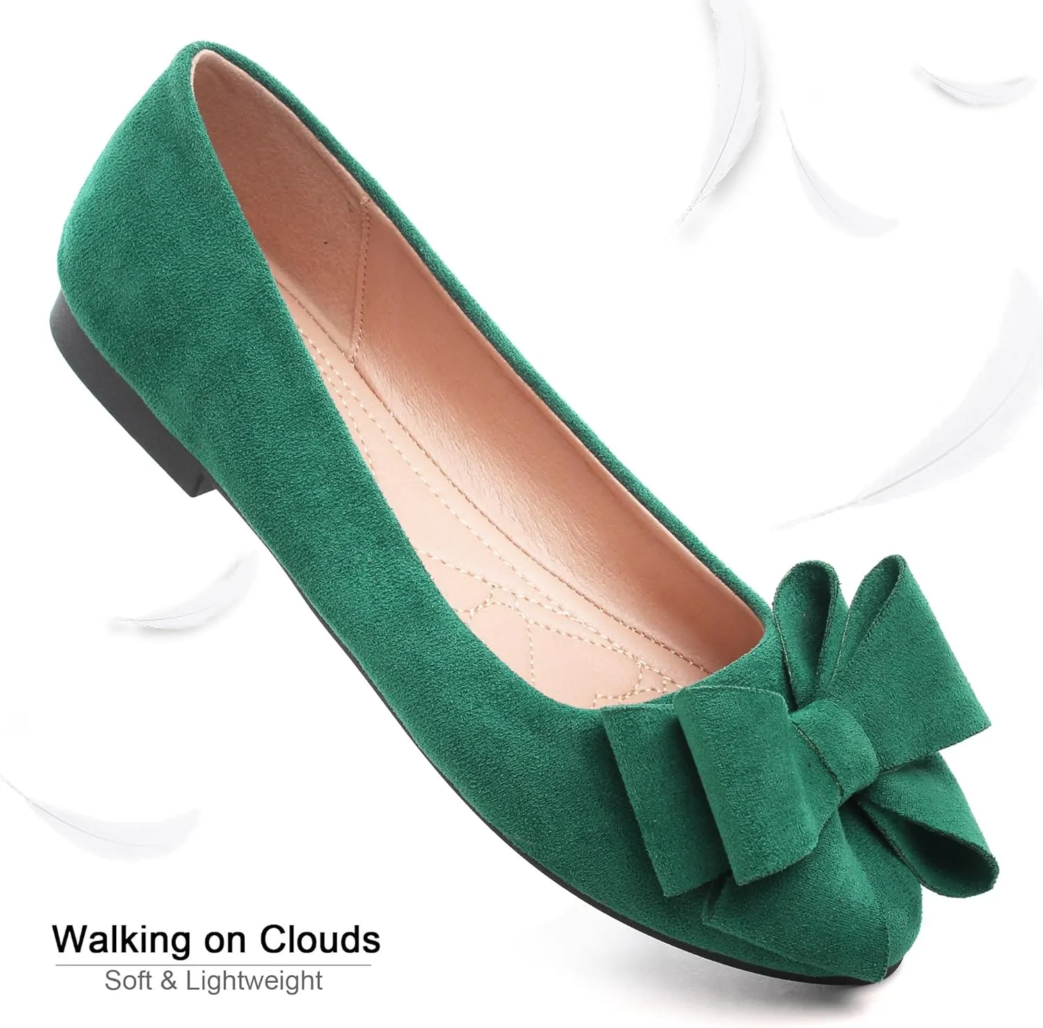 Dear Time Women's Bowknot Flats Cute Ballets Slip on Dress Shoes Casual Comfortable Shoes