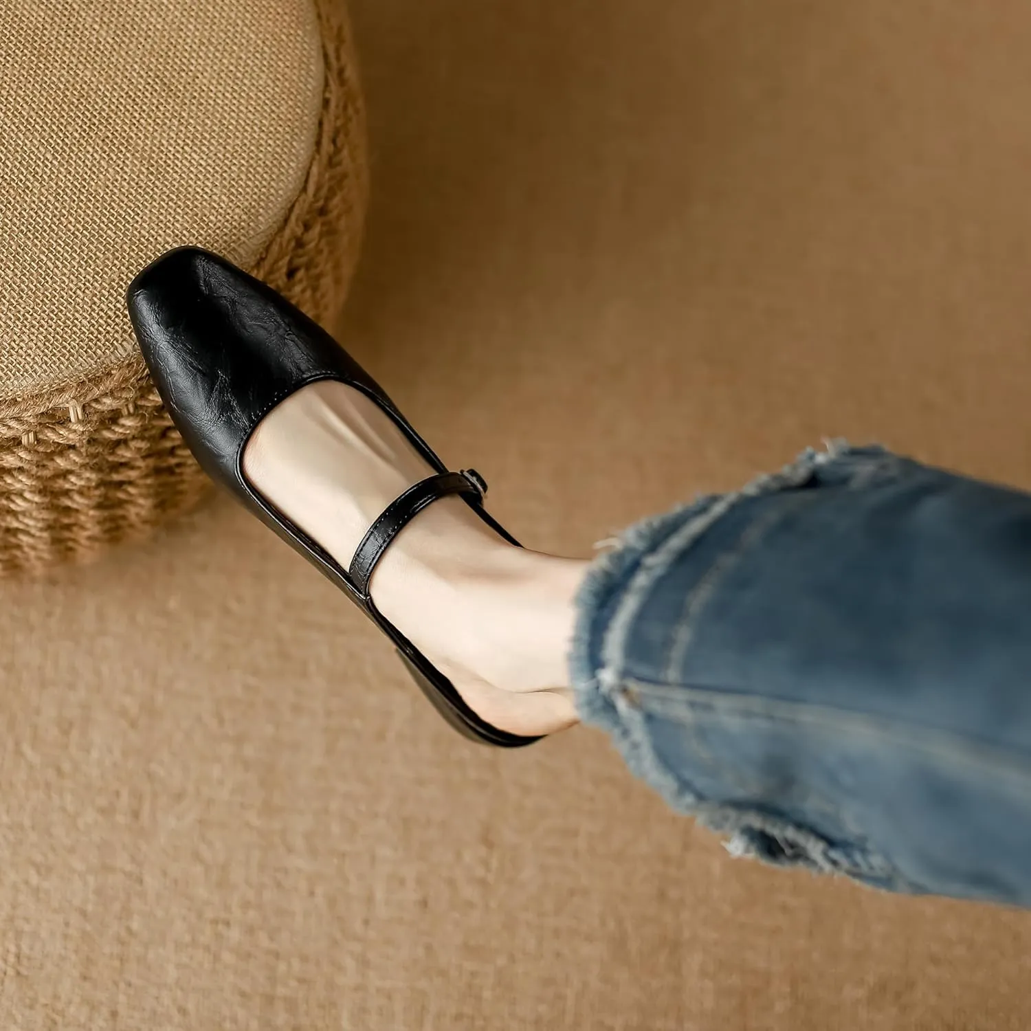 Dear Time Women's Closed Toe Mary Jane Backless Flats Slip-on Mules Casual Comfortable Shoes