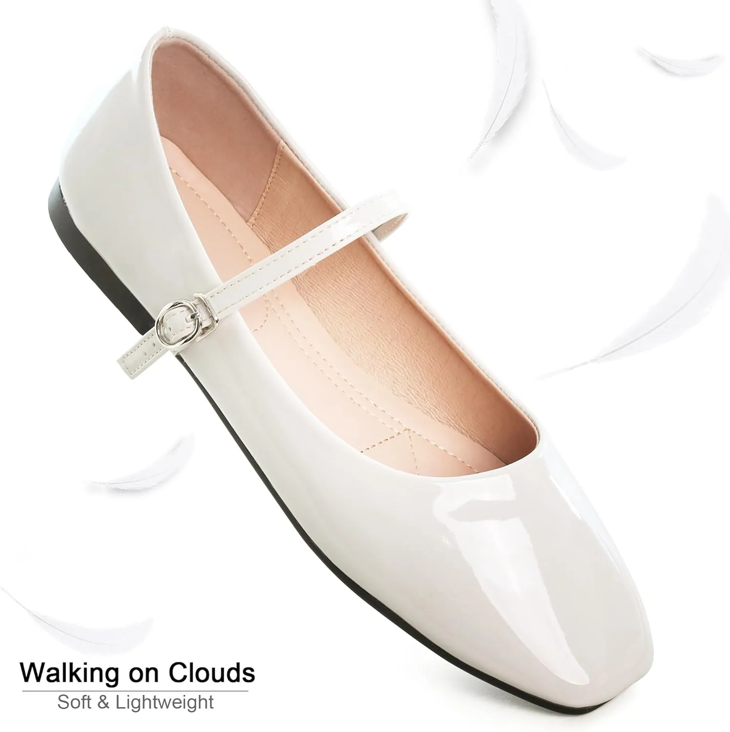 Dear Time Women's Flat Mary Jane Shoes Ankle Strap Round Toe Chinese Style Ballet Flats Casual Walking Shoes