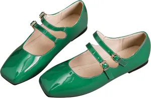 Dear Time Women's Flat Mary Jane Shoes Ankle Strap Round Toe Chinese Style Ballet Flats Casual Walking Shoes