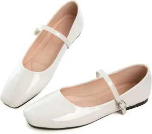 Dear Time Women's Flat Mary Jane Shoes Ankle Strap Round Toe Chinese Style Ballet Flats Casual Walking Shoes